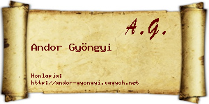 Andor Gyöngyi névjegykártya